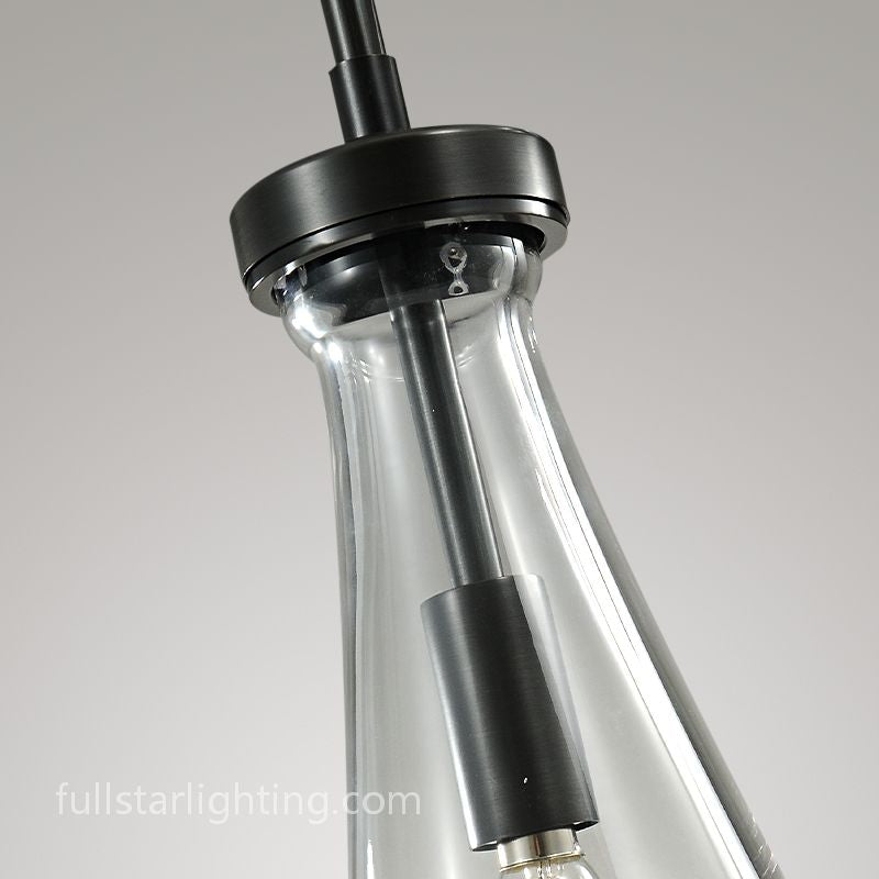 Rivelvane 3-Light Round Glass Rod Chandelier - XYlight