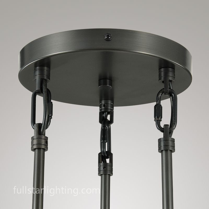 Rivelvane 3-Light Round Glass Rod Chandelier - XYlight