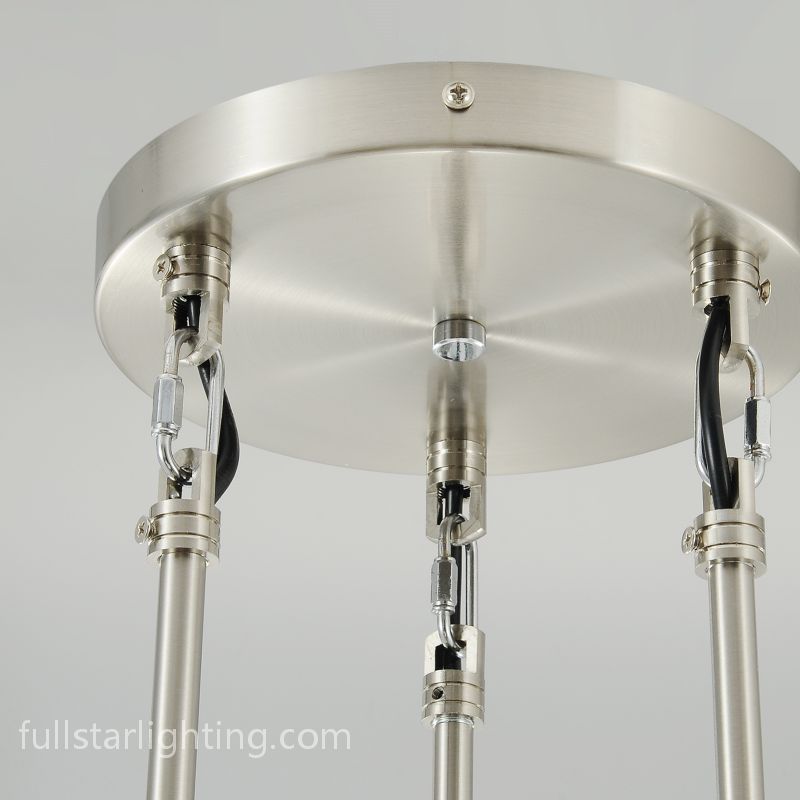 Rivelvane 3-Light Round Glass Rod Chandelier - XYlight