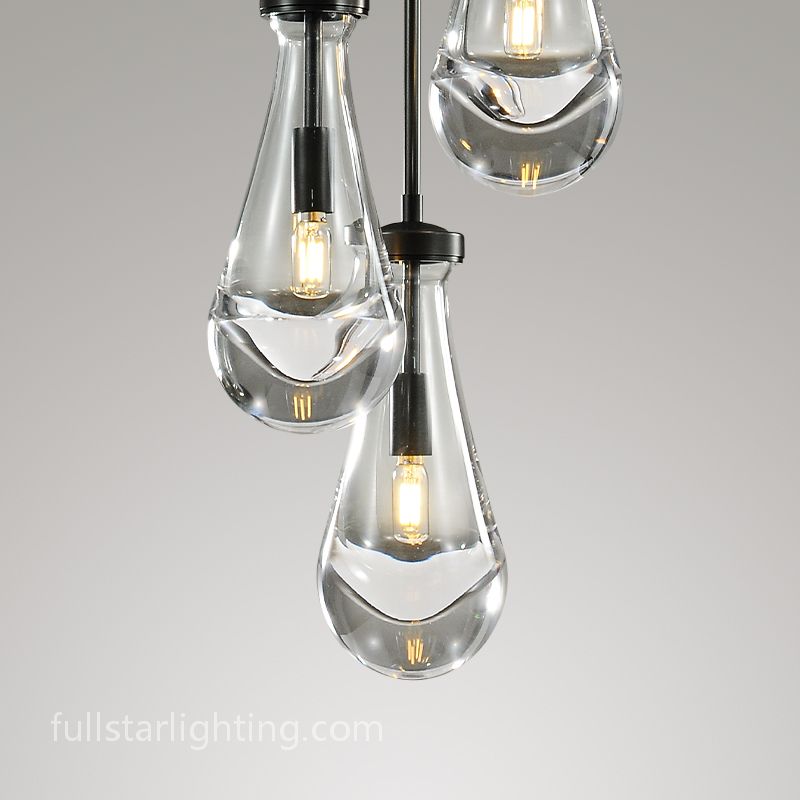 Rivelvane 3-Light Round Glass Rod Chandelier - XYlight