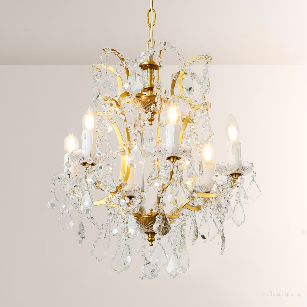 Rocivane Rococo-Style Iron & Crystal Round Chandelier - XYlight