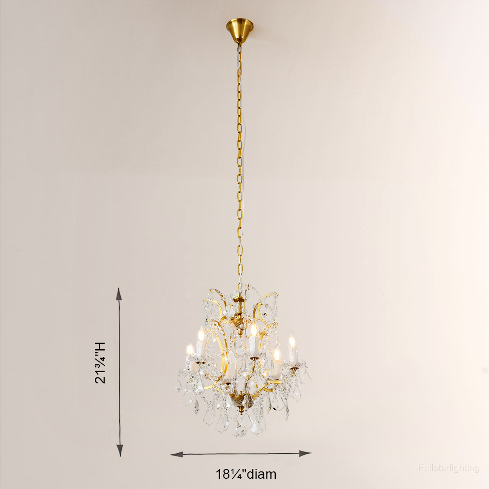 Rocivane Rococo-Style Iron & Crystal Round Chandelier - XYlight