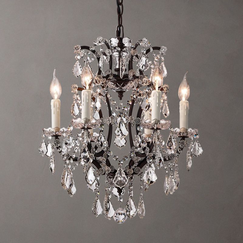 Rocivane Rococo-Style Iron & Crystal Round Chandelier - XYlight