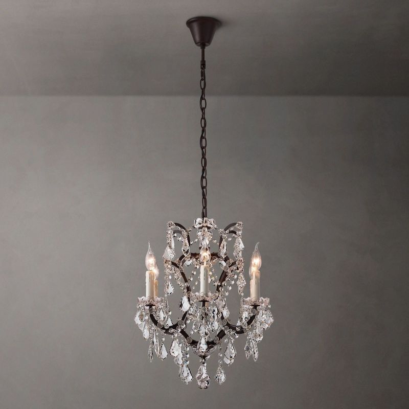 Rocivane Rococo-Style Iron & Crystal Round Chandelier - XYlight