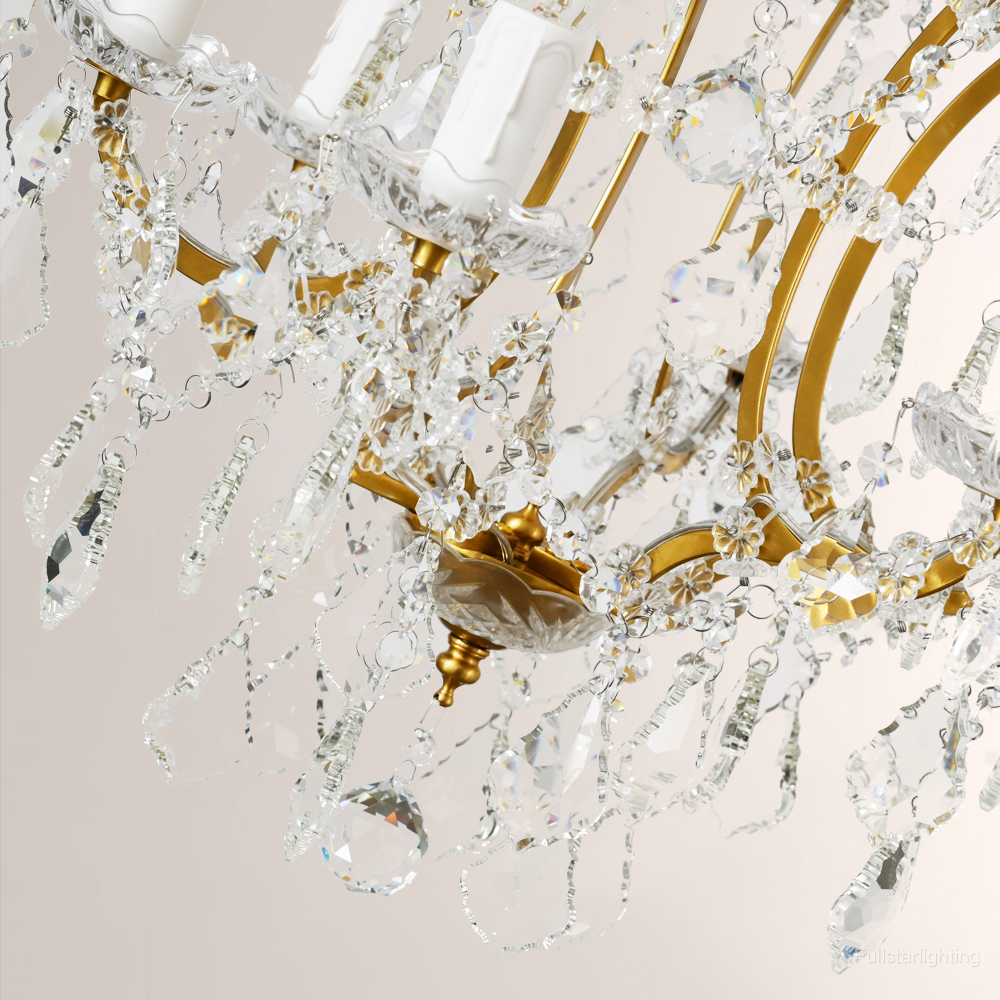 Rocivane Rococo-Style Iron & Crystal Round Chandelier - XYlight
