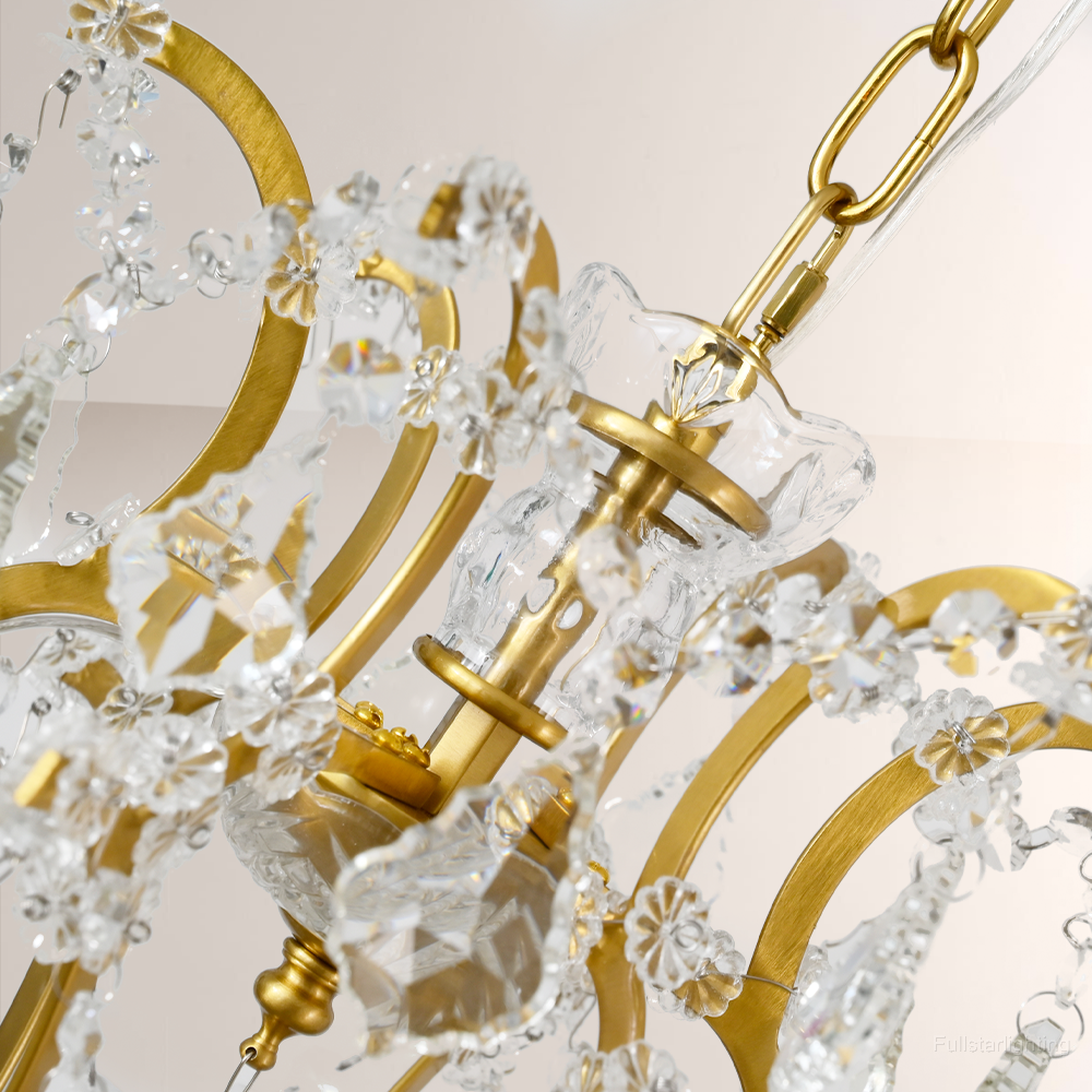 Rocivane Rococo-Style Iron & Crystal Round Chandelier - XYlight