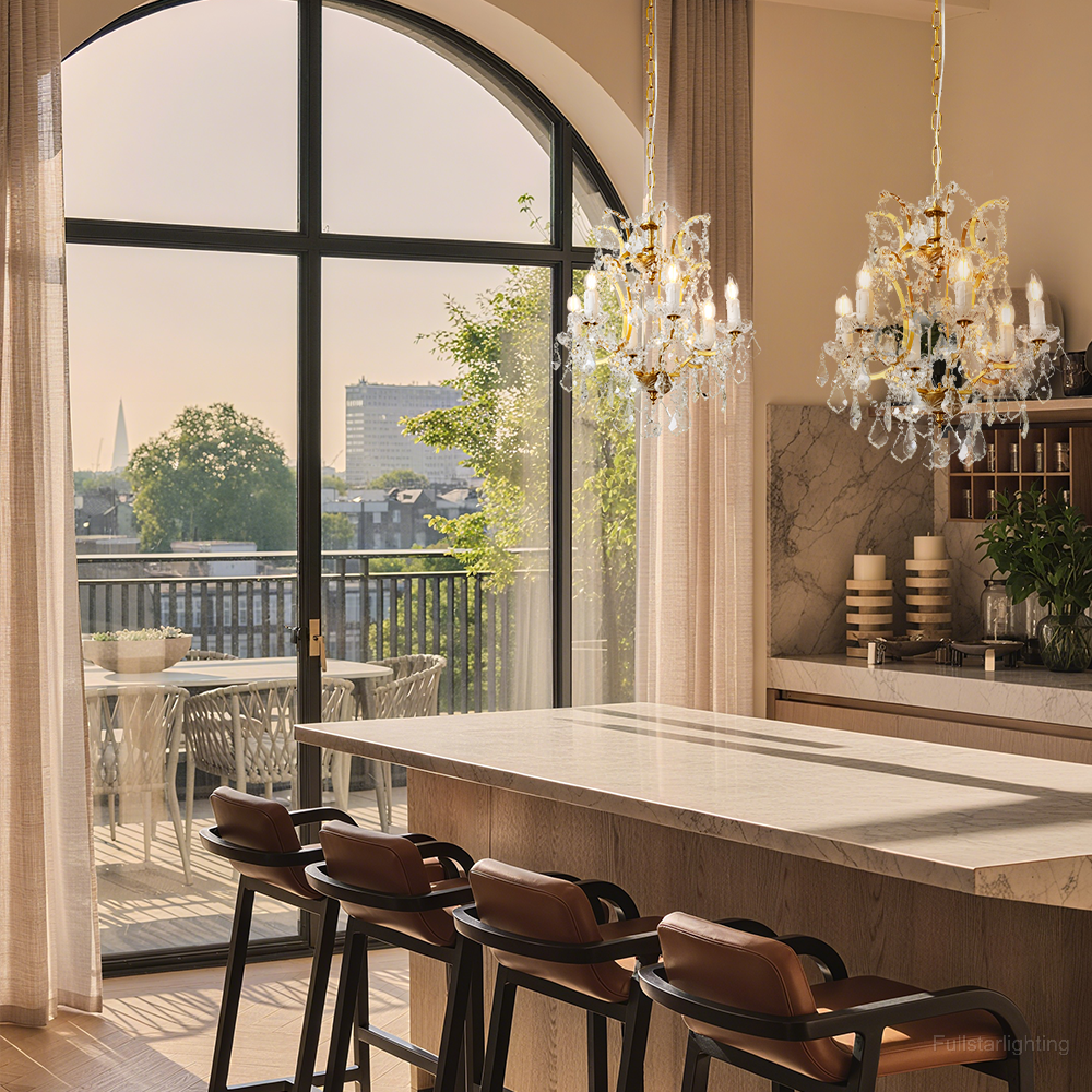 Rocivane Rococo-Style Iron & Crystal Round Chandelier - XYlight