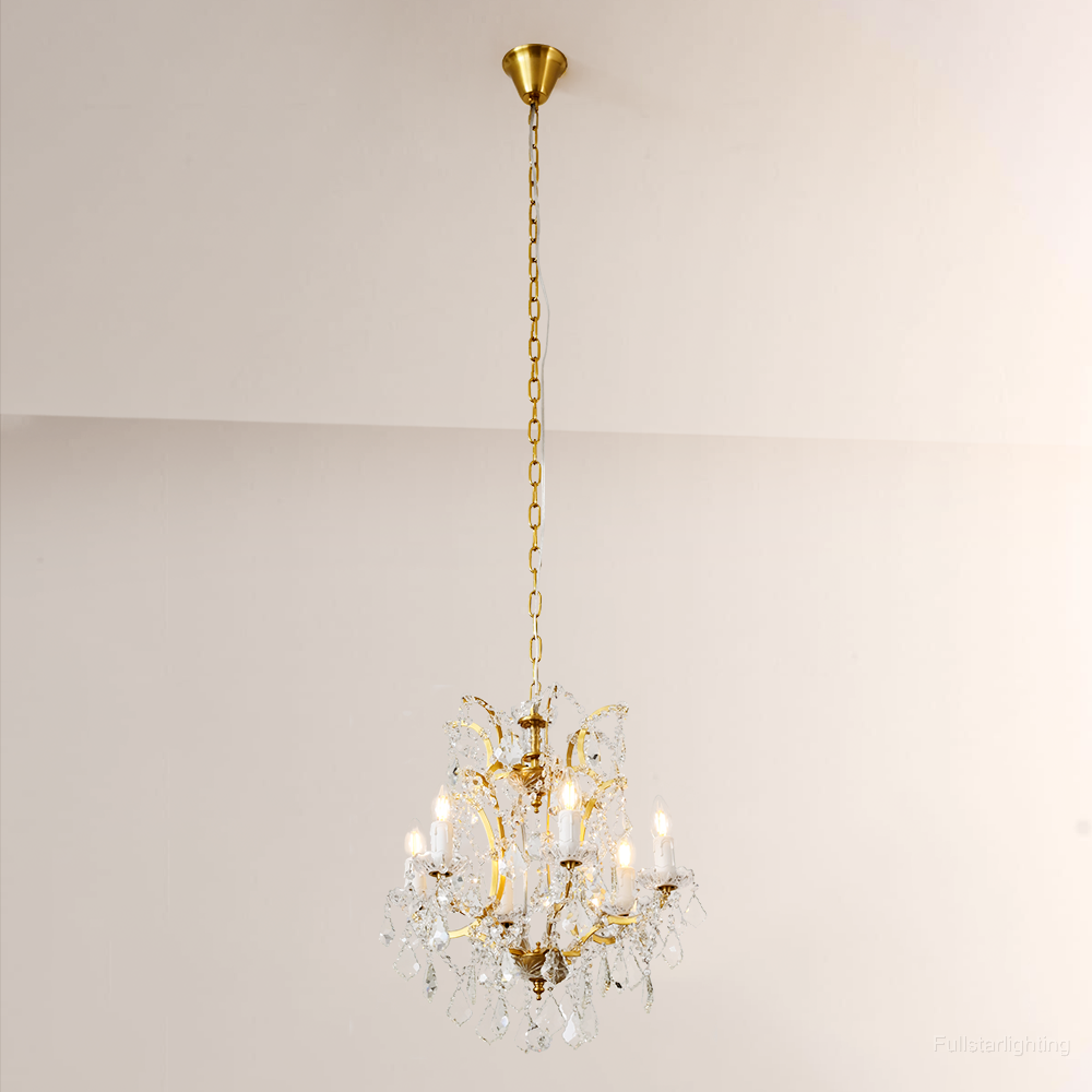 Rocivane Rococo-Style Iron & Crystal Round Chandelier - XYlight