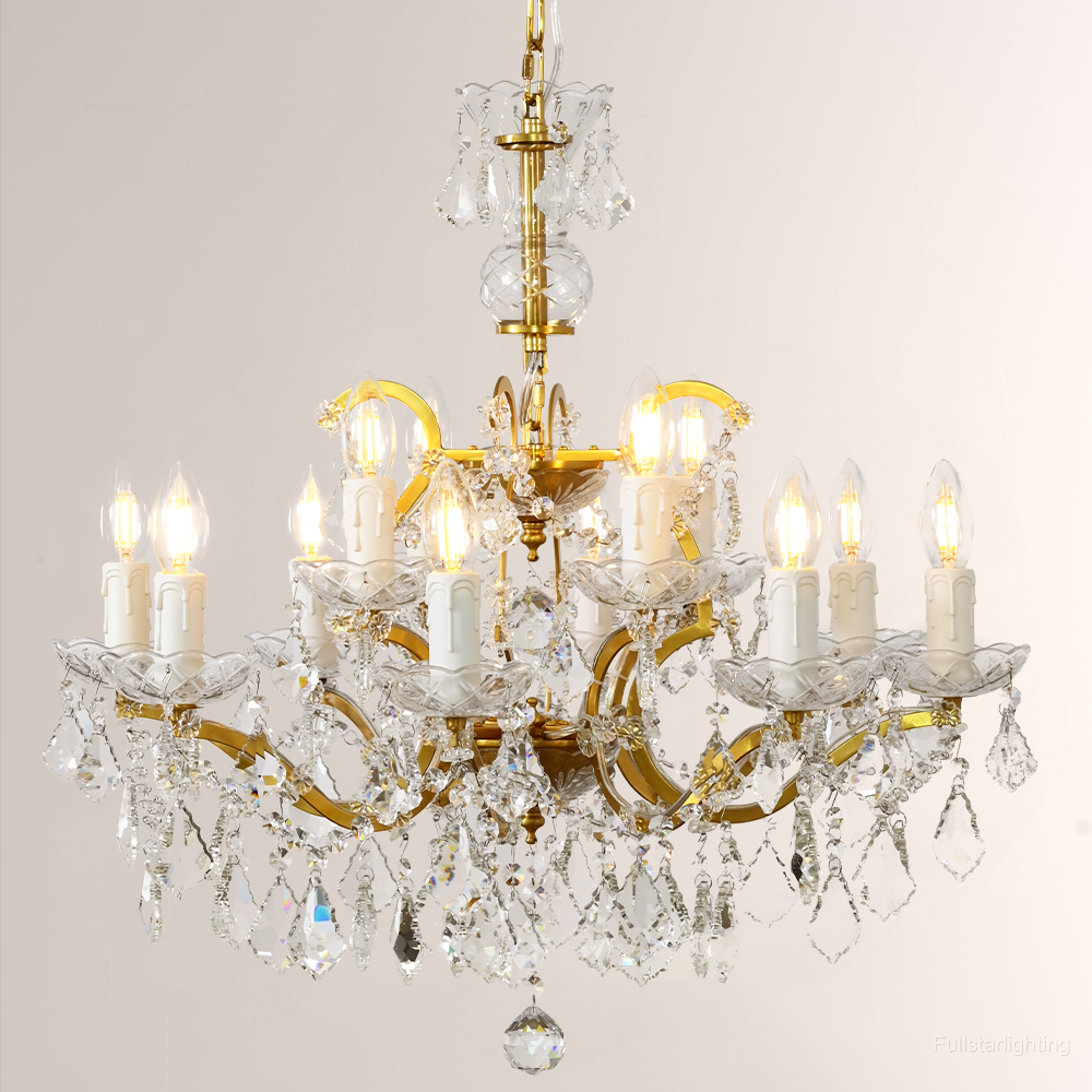 Rocivane Rococo-Style Iron & Crystal Round Chandelier - XYlight