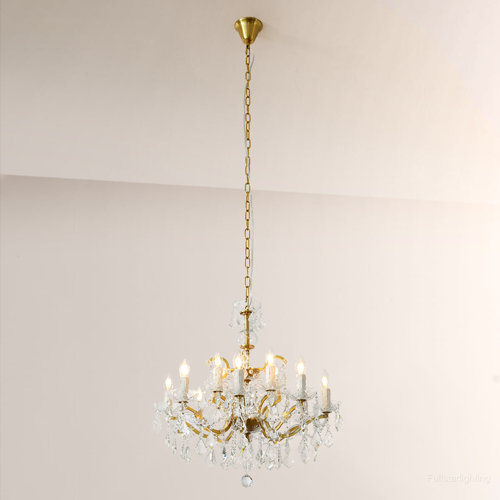 Rocivane Rococo-Style Iron & Crystal Round Chandelier - XYlight