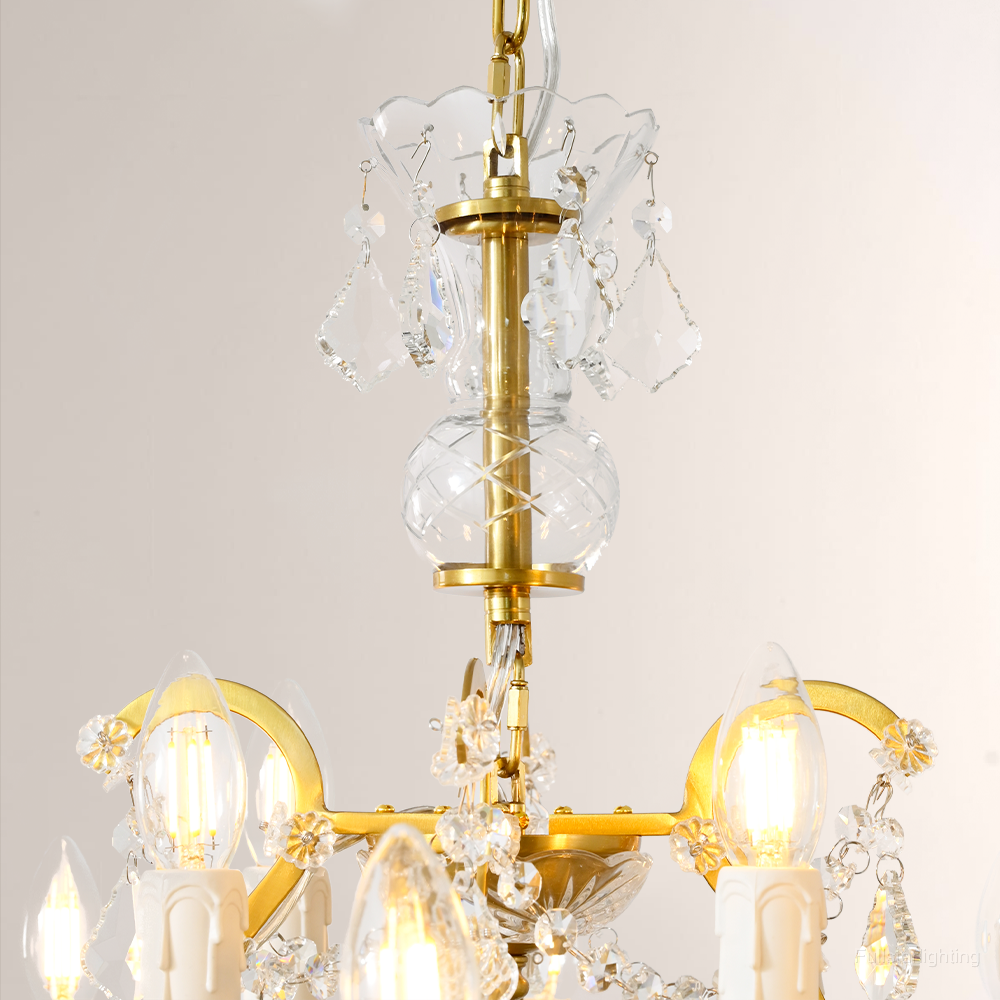 Rocivane Rococo-Style Iron & Crystal Round Chandelier - XYlight