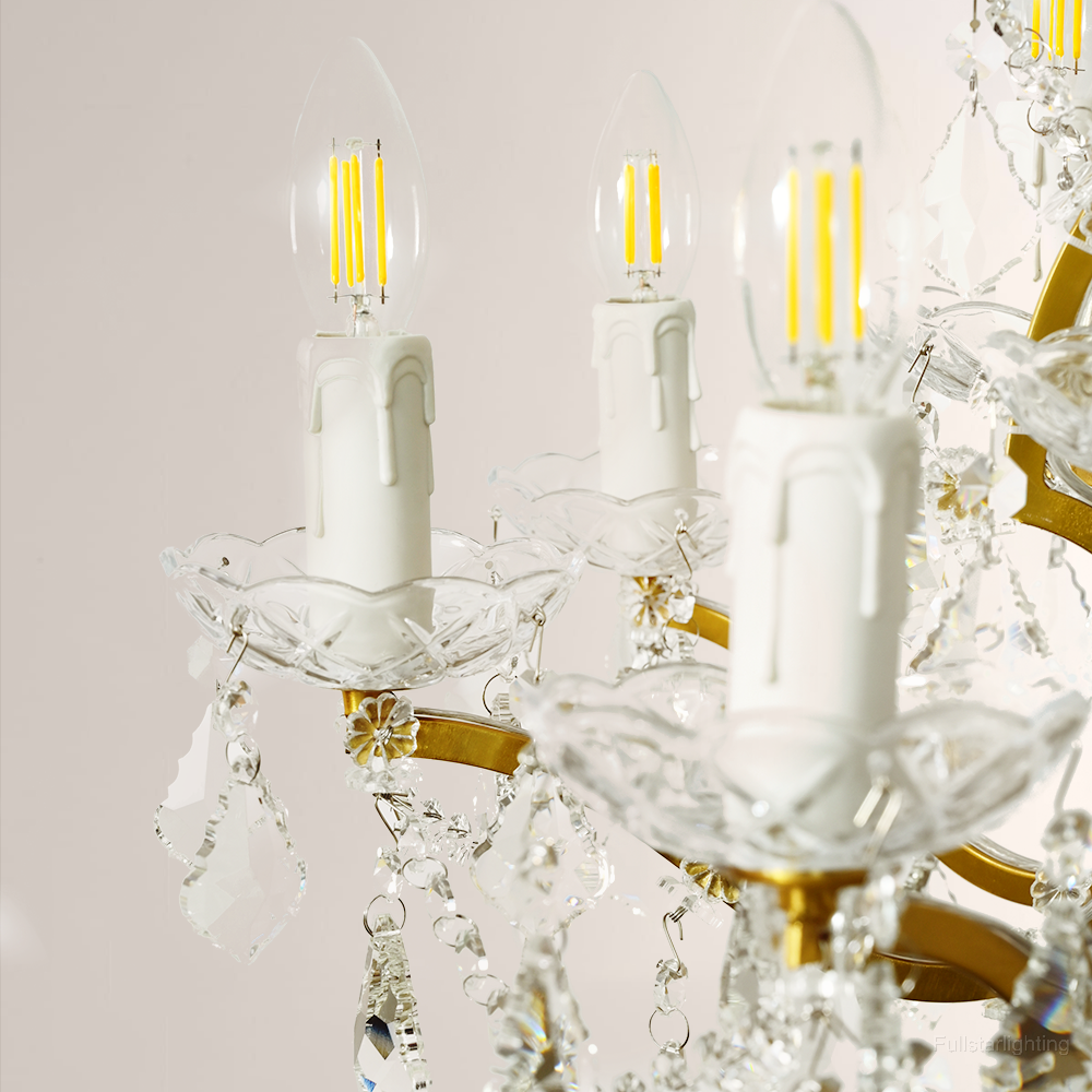 Rocivane Rococo-Style Iron & Crystal Round Chandelier - XYlight