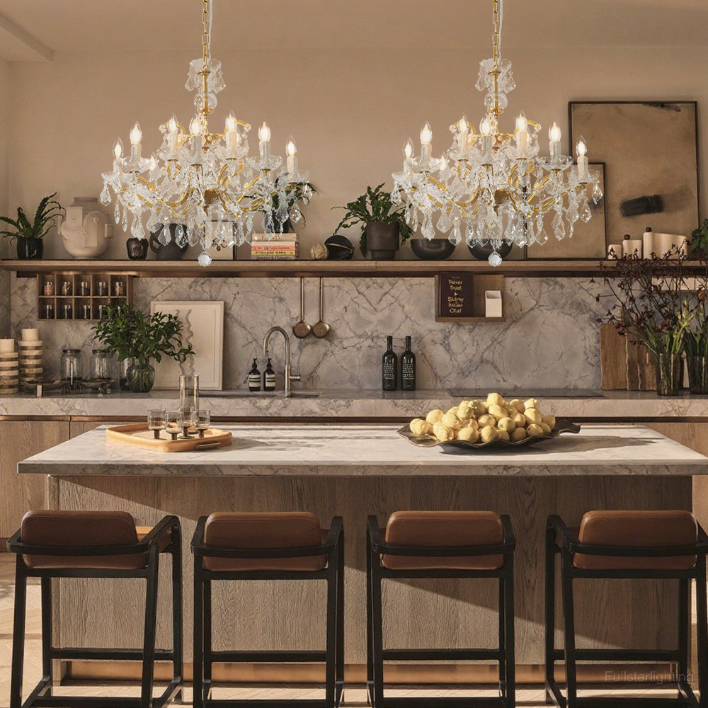 Rocivane Rococo-Style Iron & Crystal Round Chandelier - XYlight