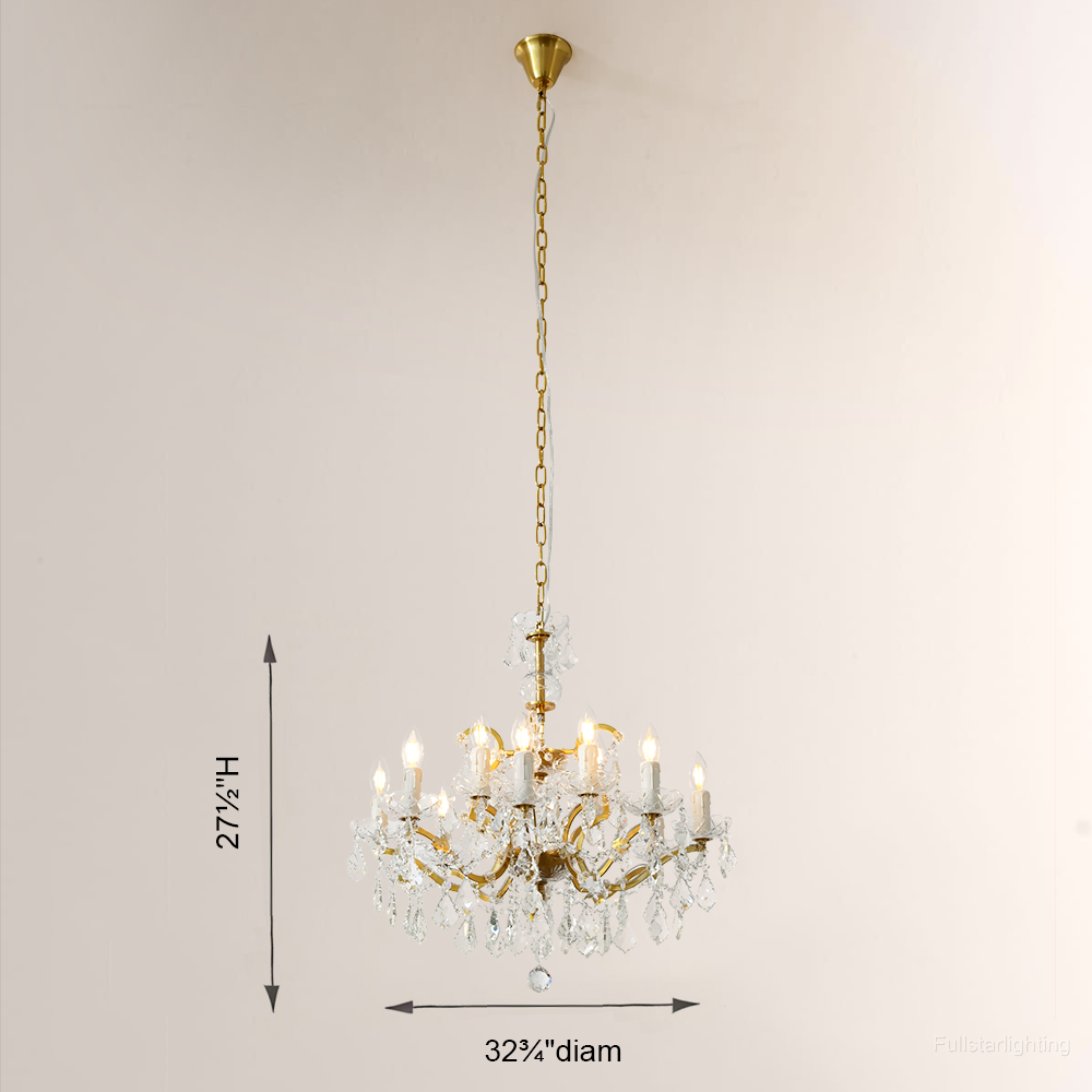 Rocivane Rococo-Style Iron & Crystal Round Chandelier - XYlight