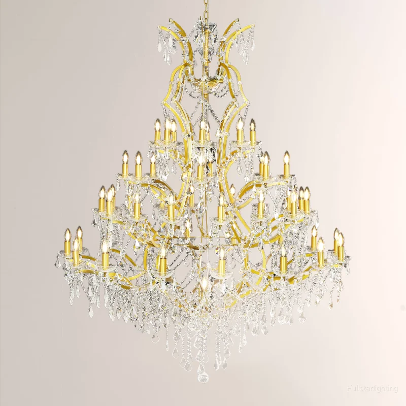 Rocivane Rococo-Style Iron & Crystal Round Chandelier