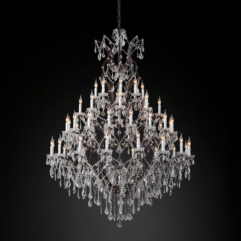 Rocivane Rococo-Style Iron & Crystal Round Chandelier - XYlight