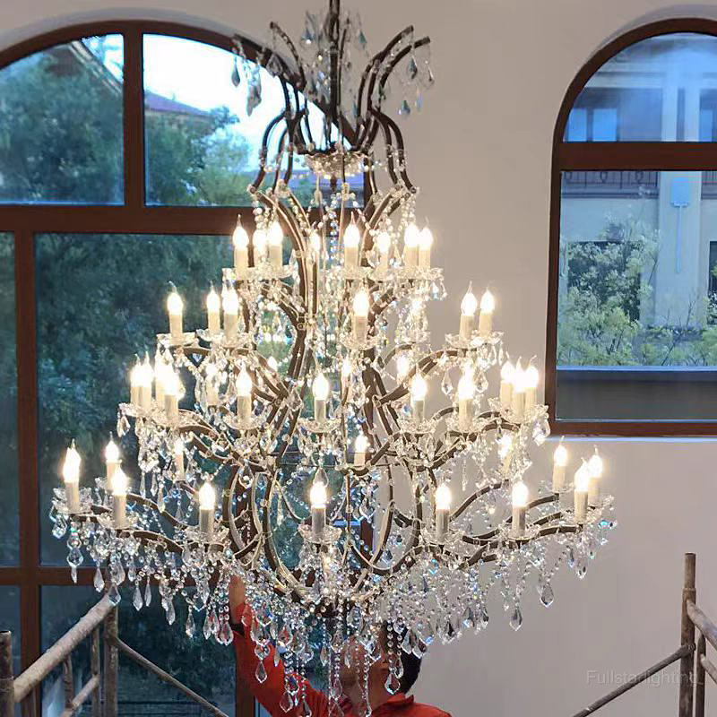 Rocivane Rococo-Style Iron & Crystal Round Chandelier - XYlight