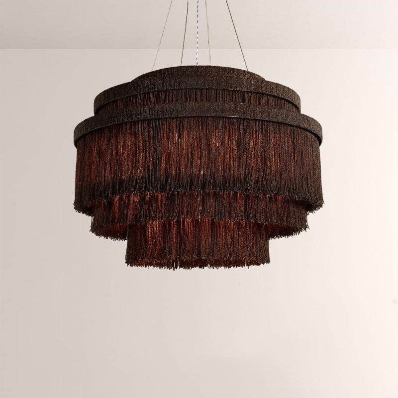 Rowan 37-Inch Tiered Glass Bead Chandelier