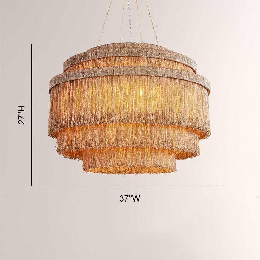 Rowan 37-Inch Tiered Glass Bead Chandelier - XYlight