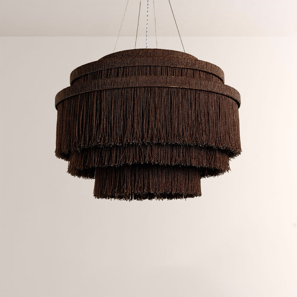 Rowan 37-Inch Tiered Glass Bead Chandelier - XYlight