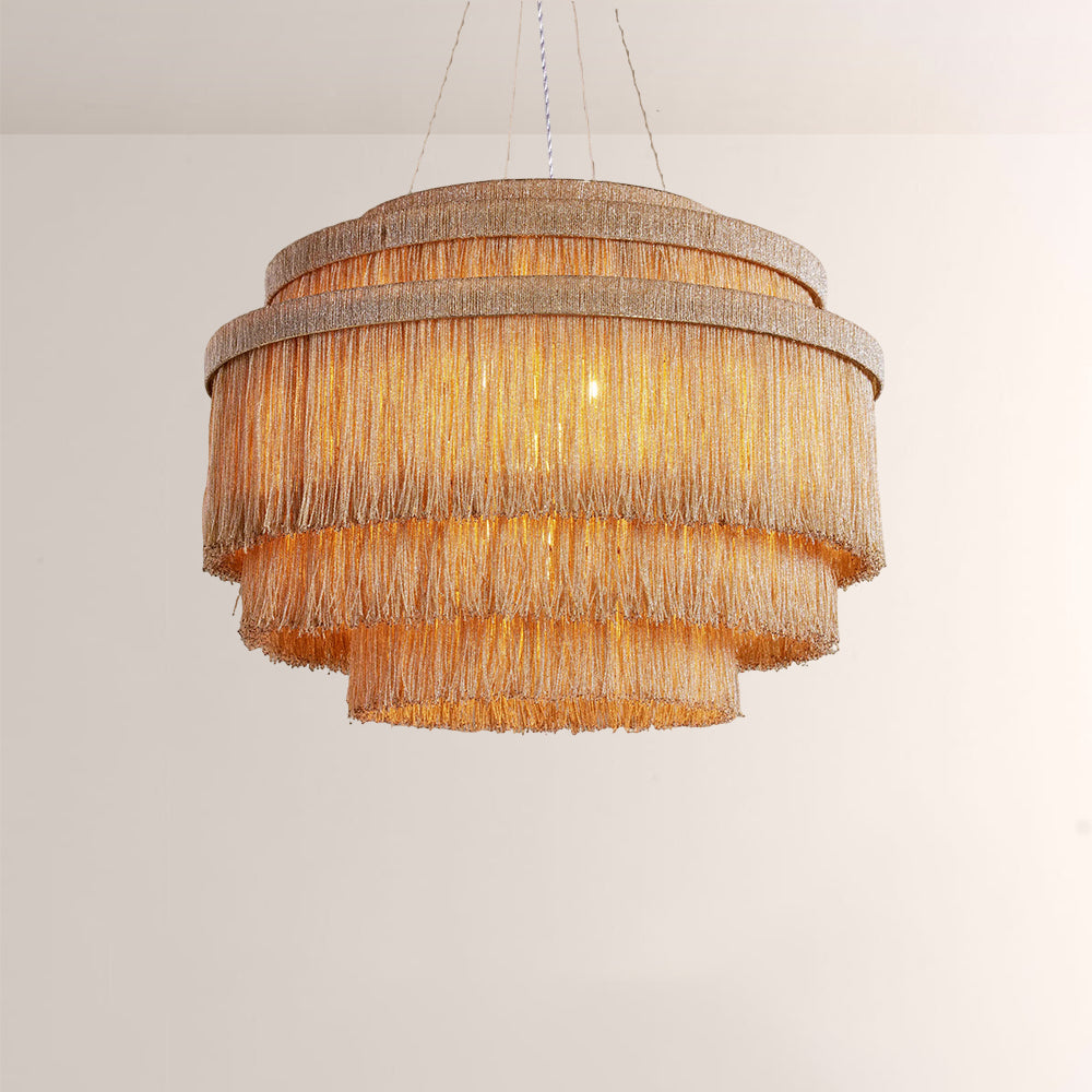 Rowan 37-Inch Tiered Glass Bead Chandelier - XYlight