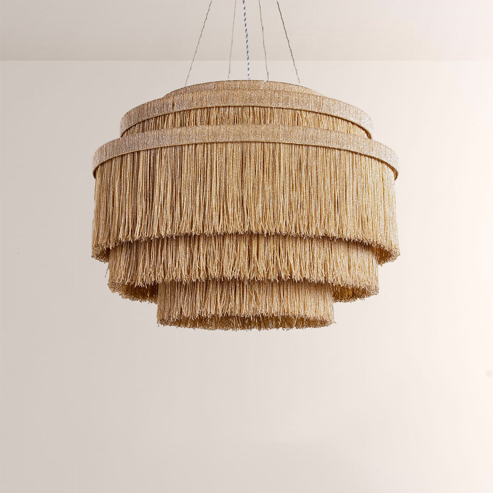 Rowan 37-Inch Tiered Glass Bead Chandelier - XYlight