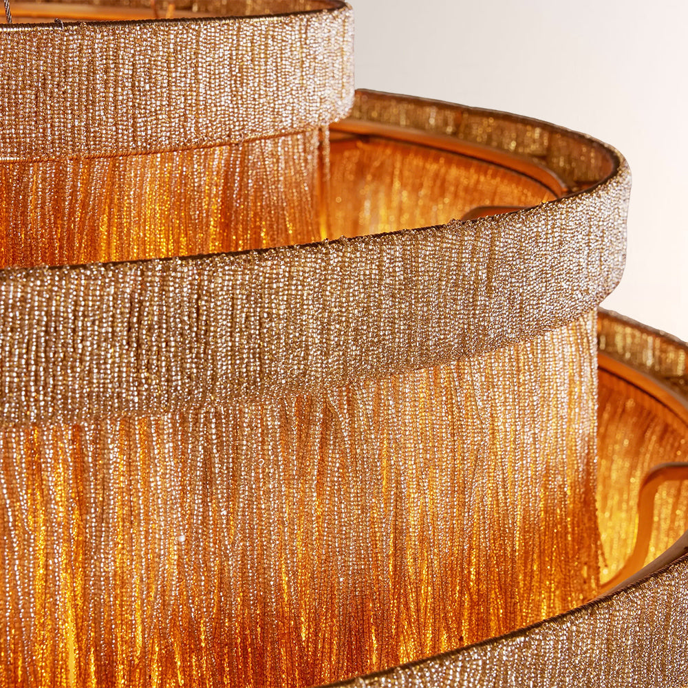 Rowan 37-Inch Tiered Glass Bead Chandelier - XYlight