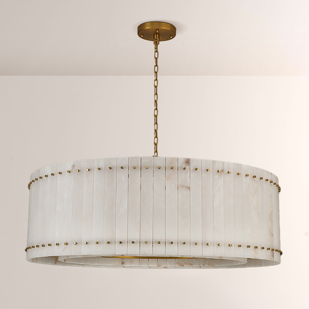 Senparo Alabaster Round Chandelier - XYlight