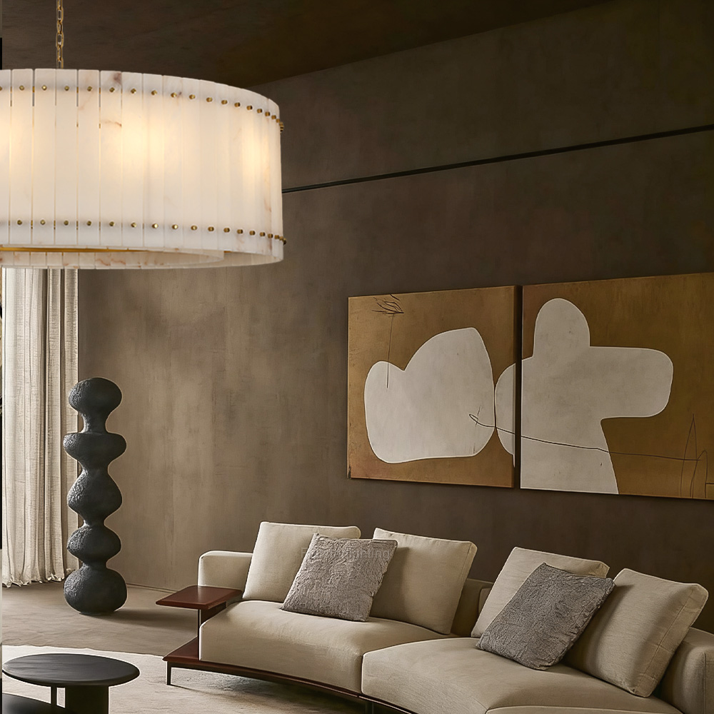 Senparo Alabaster Round Chandelier - XYlight