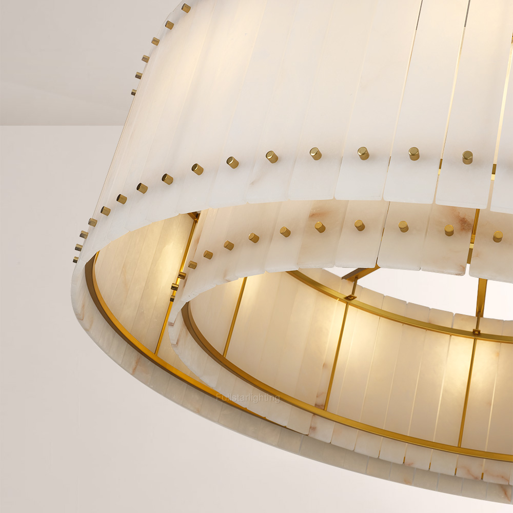 Senparo Alabaster Round Chandelier - XYlight