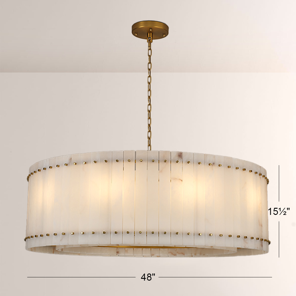 Senparo Alabaster Round Chandelier - XYlight