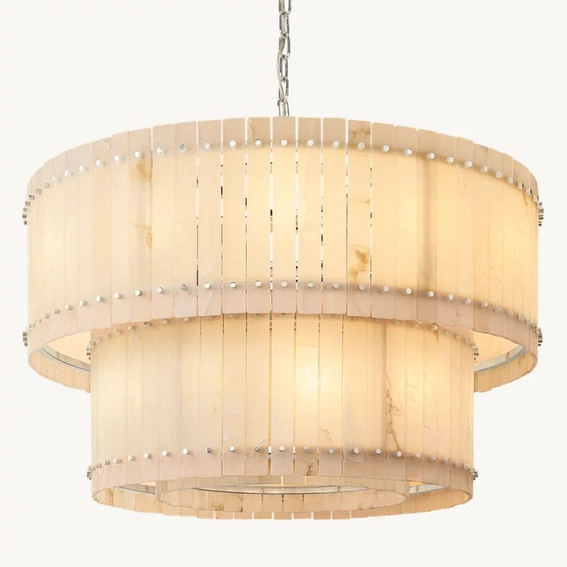 Senparo Tiered Round Alabaster Chandelier - XYlight