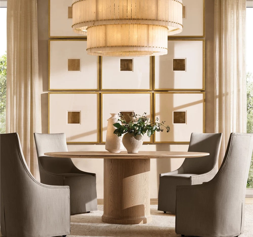 Senparo Tiered Round Alabaster Chandelier - XYlight