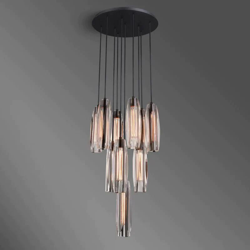 Sherunel 10-Light Round Crystal Chandelier - XYlight