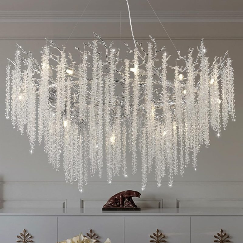 Snow Tree Branch Gold/Silver Chandelier