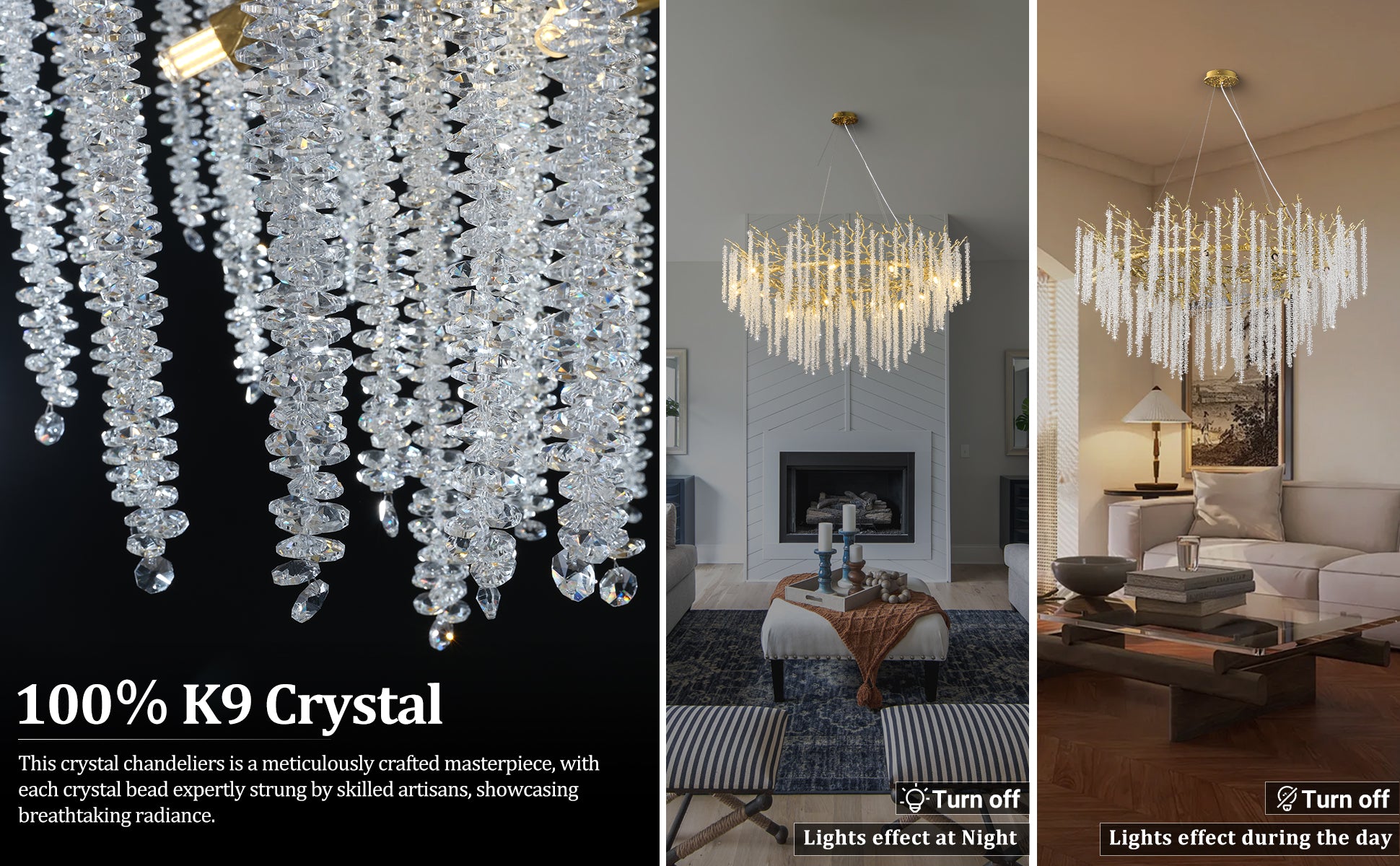 Snow Tree Branch Gold/Silver Chandelier - XYlight