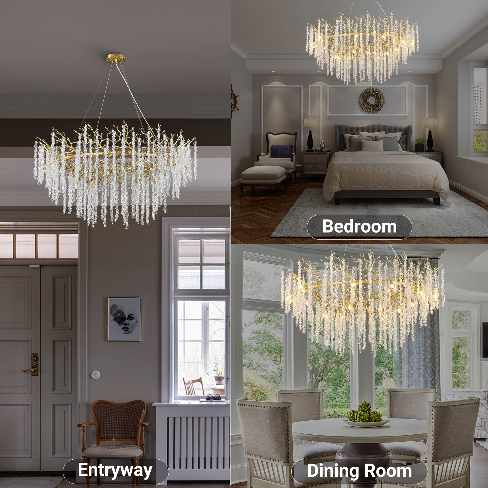 Snow Tree Branch Gold/Silver Chandelier - XYlight