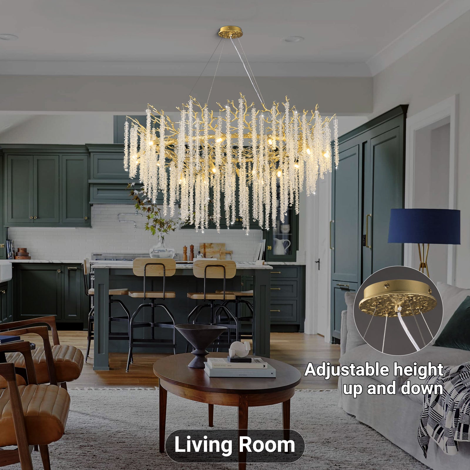 Snow Tree Branch Gold/Silver Chandelier - XYlight