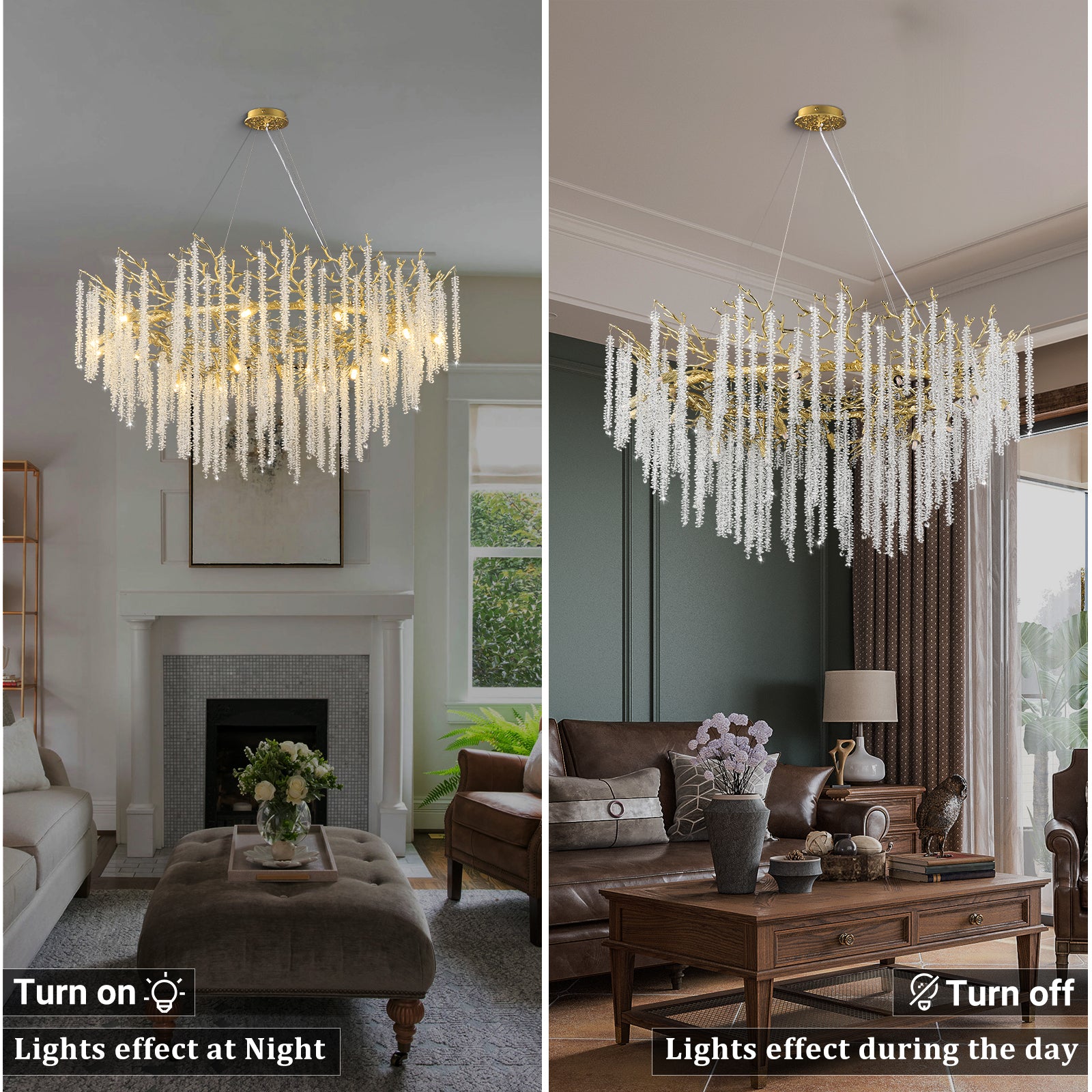 Snow Tree Branch Gold/Silver Chandelier - XYlight