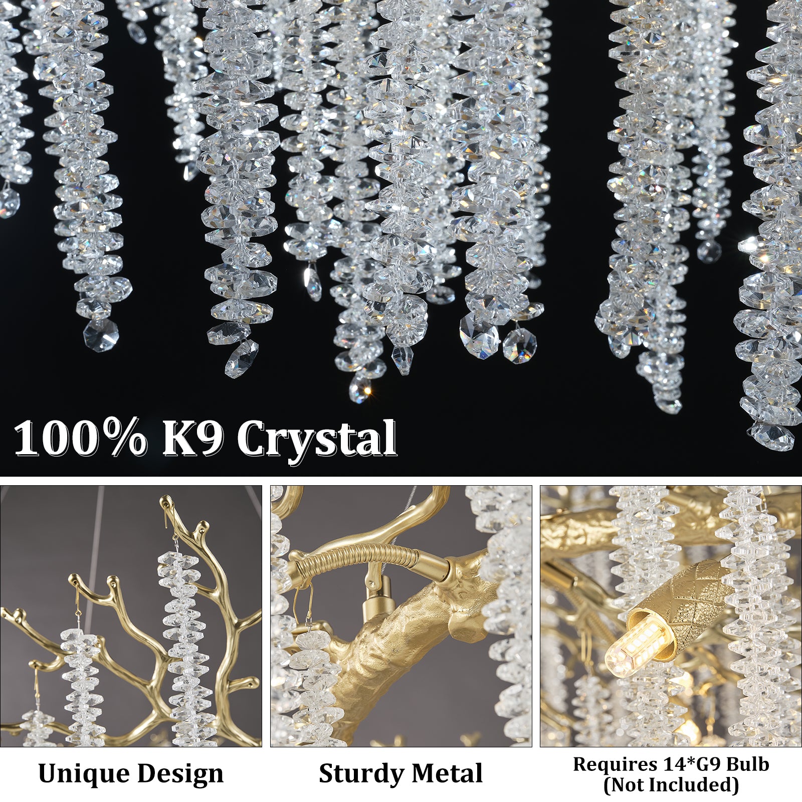 Snow Tree Branch Gold/Silver Chandelier - XYlight