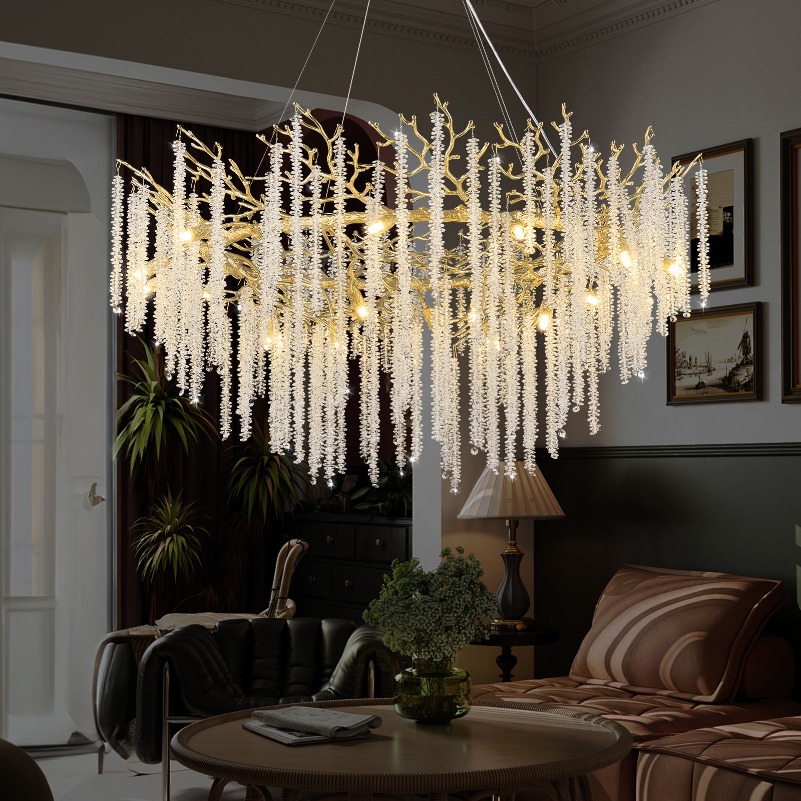 Snow Tree Branch Gold/Silver Chandelier - XYlight