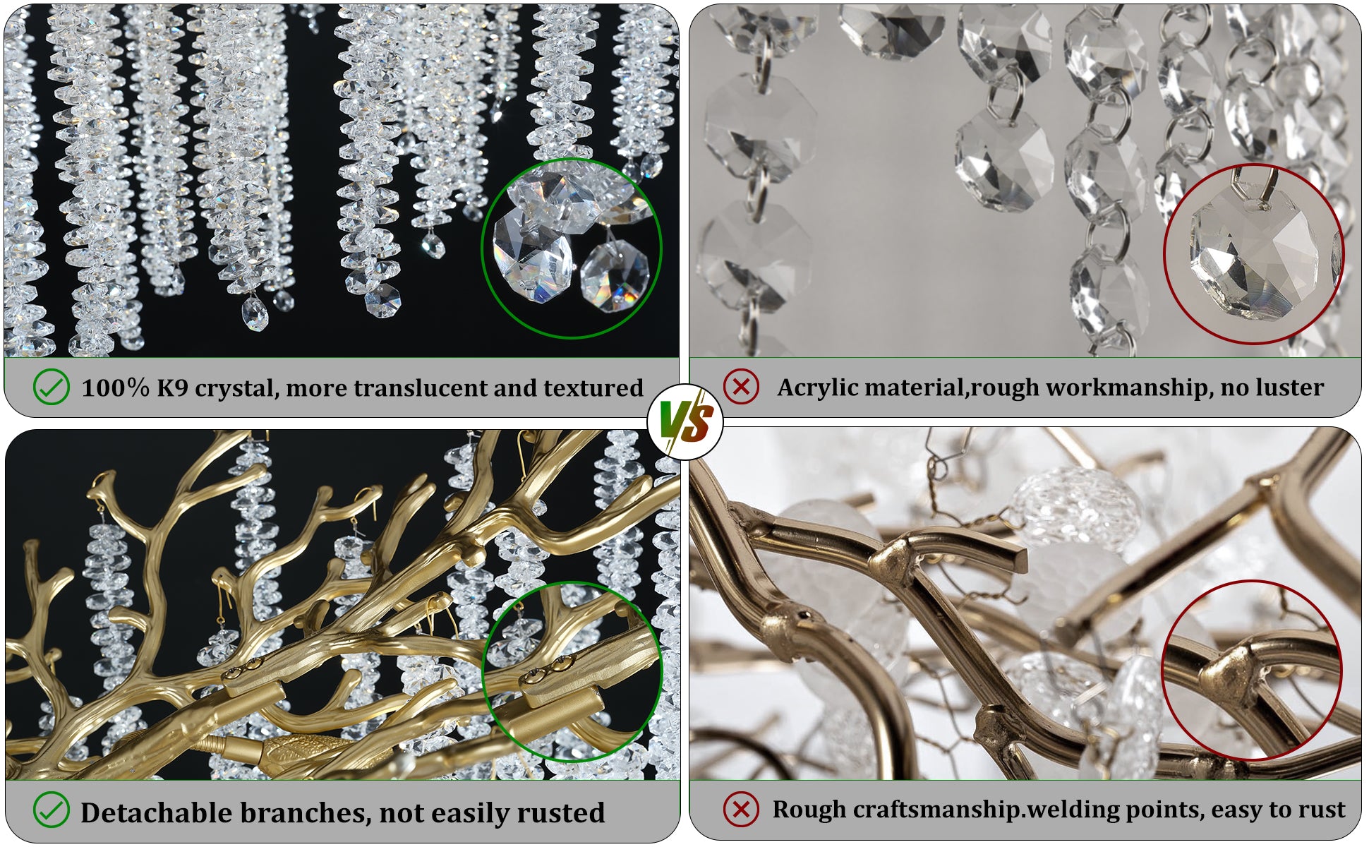 Snow Tree Branch Gold/Silver Chandelier - XYlight