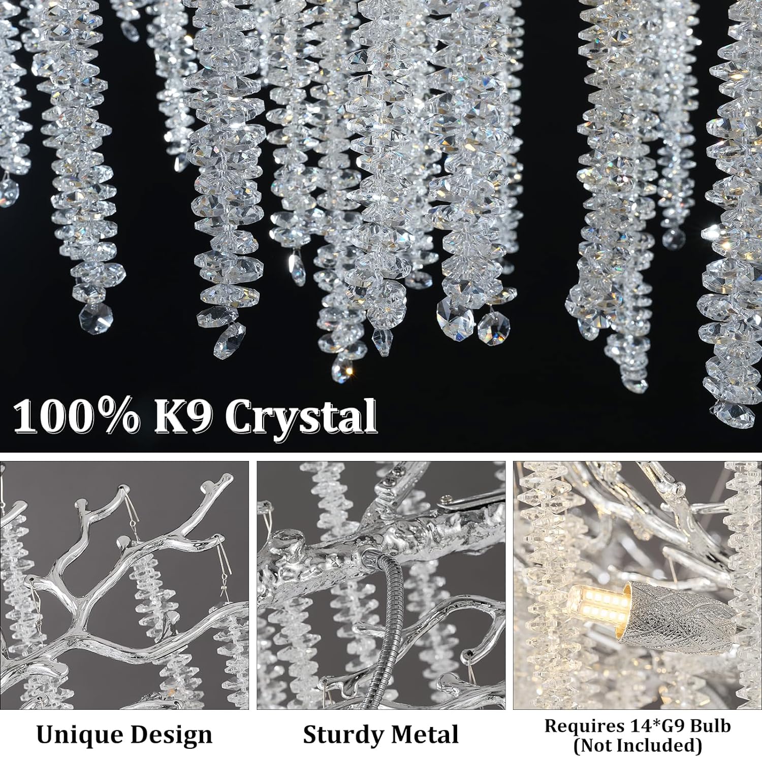 Snow Tree Branch Gold/Silver Chandelier - XYlight