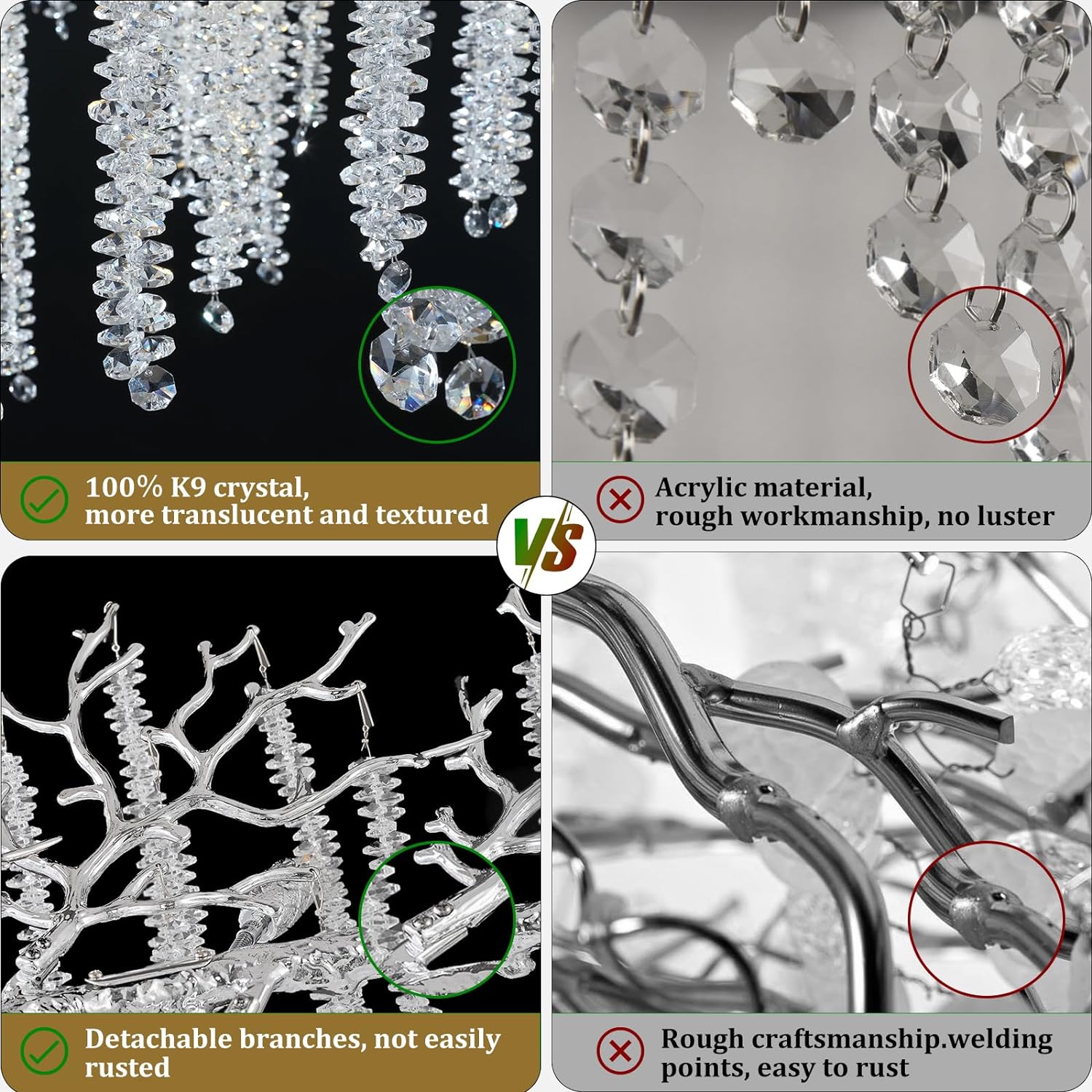 Snow Tree Branch Gold/Silver Chandelier - XYlight