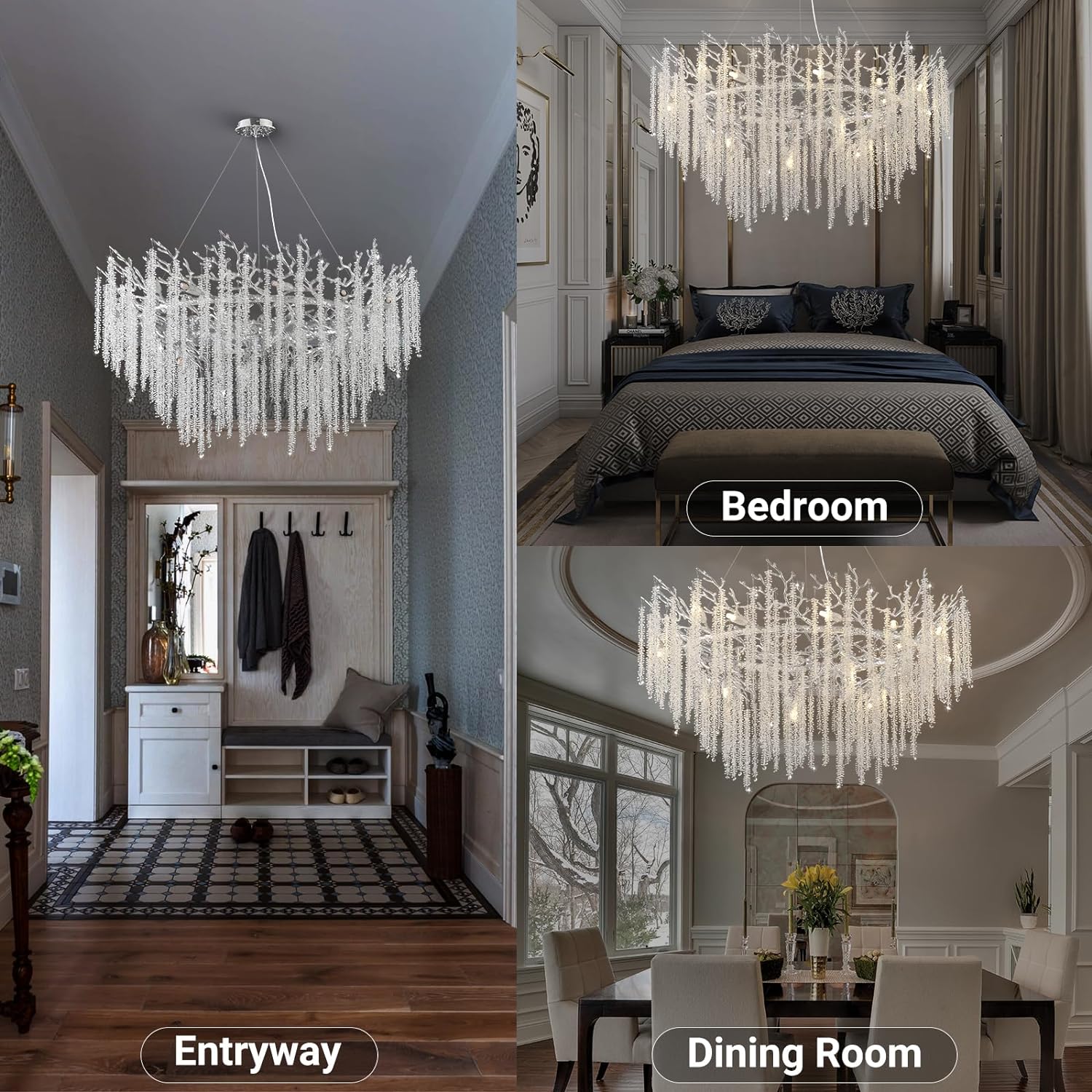 Snow Tree Branch Gold/Silver Chandelier - XYlight