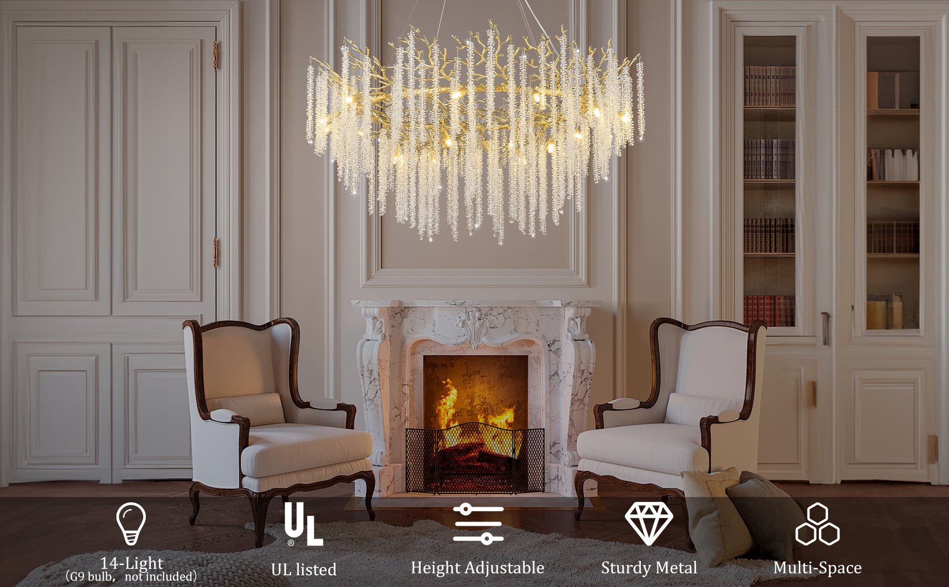 Snow Tree Branch Gold/Silver Chandelier - XYlight