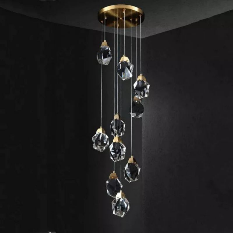 Slipe Faceted Crystal Prisms Chandeliers For Staircase - XYlight