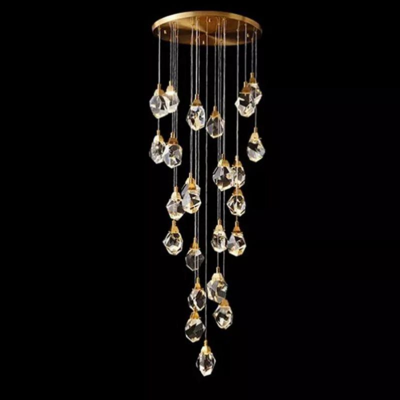 Slipe Faceted Crystal Prisms Chandeliers For Staircase - XYlight