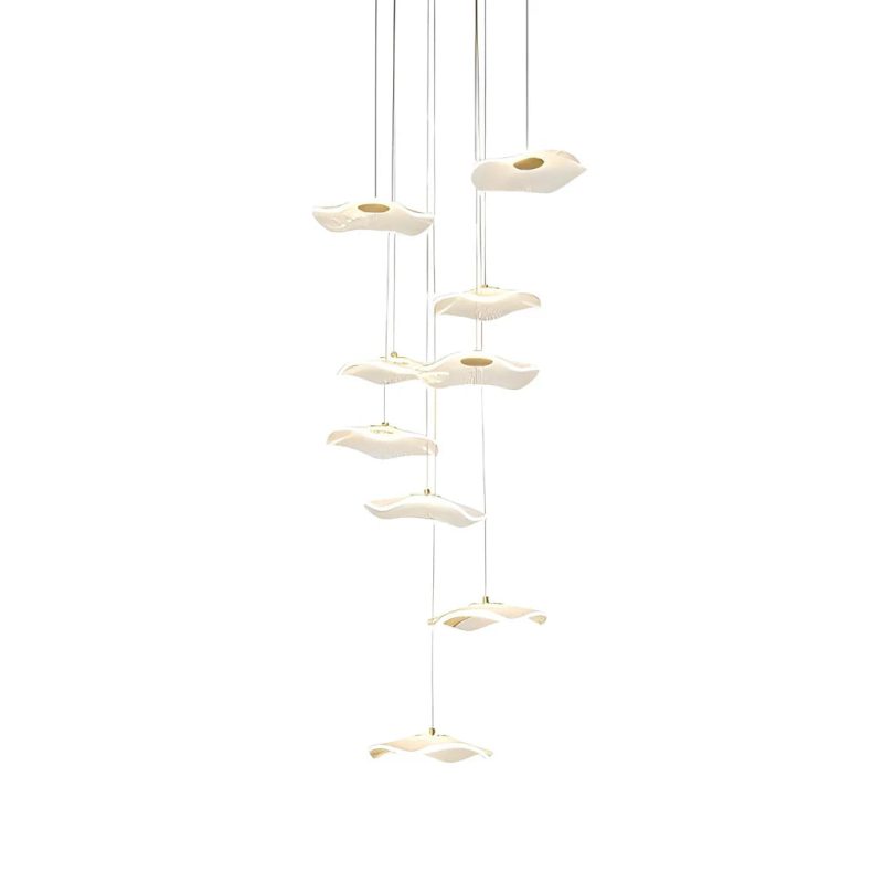 Small Acrylic Lotus Leaves LED Creative Modern Staircase Chandelier