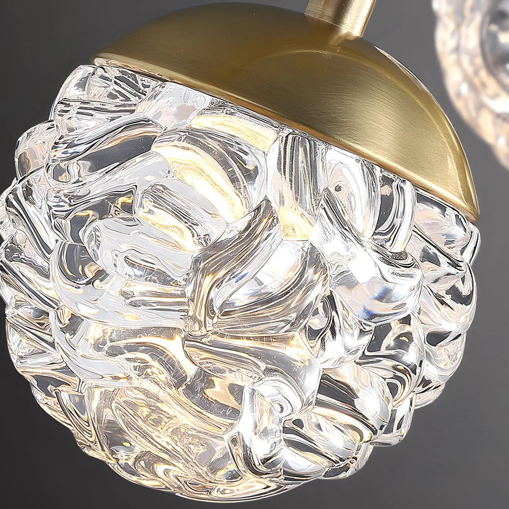 Spiral Pineapple Multi Glass Ball Staircase Chandelier - XYlight